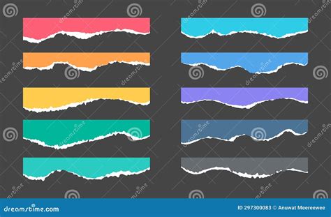 Torn Paper Border Vector. Elements Separate from the Background Stock ...