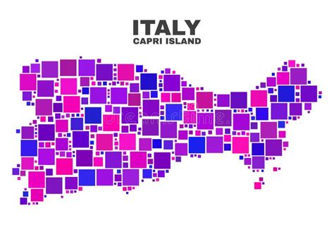 Mappa Dell Isola Di Capri Del Mosaico Degli Elementi Quadrati