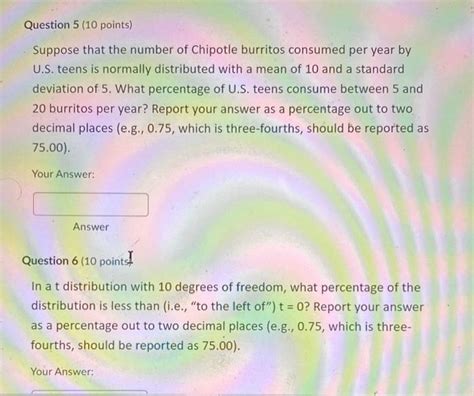 Solved Question 5 10 Points Suppose That The Number Of Chegg