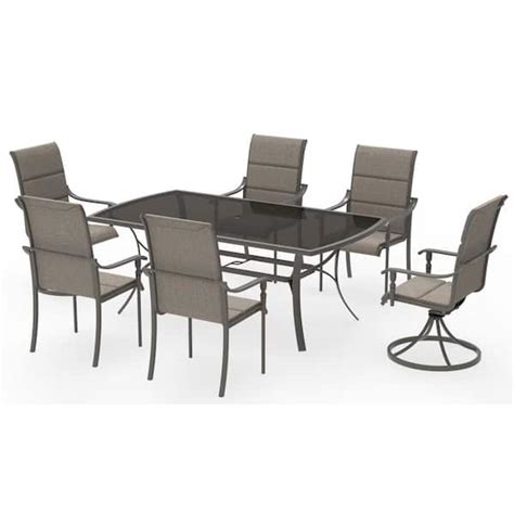 Have A Question About Hampton Bay Ashbury Pewter Stationary Steel Padded Sling Outdoor Dining