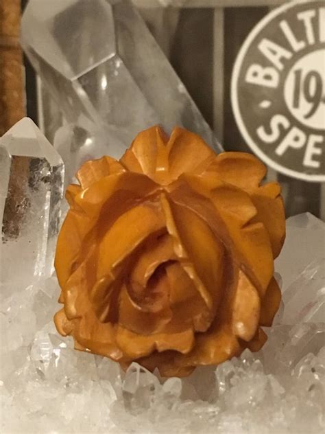 Vintage Butterscotch Bakelite Flower Gem