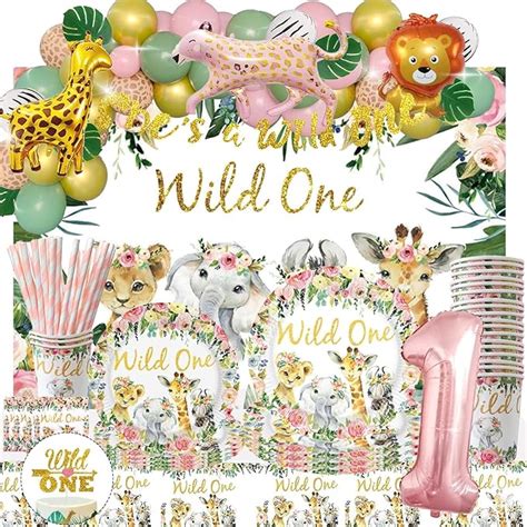 Fiesec Wild One Birthday Decorations For Girls 168 Pcs