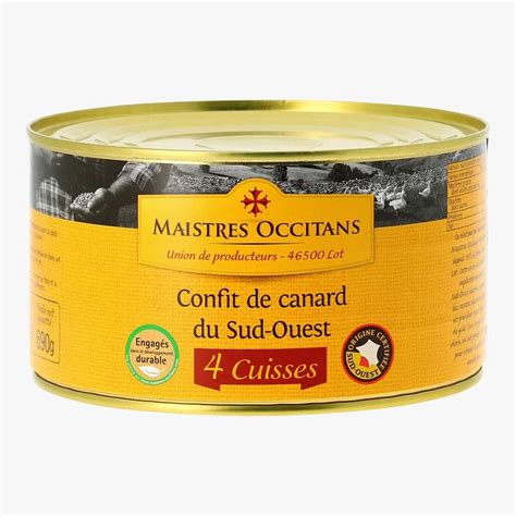 Confit De Canard Du Sud Ouest IGP 4 Cuisses La Belle Vie Courses