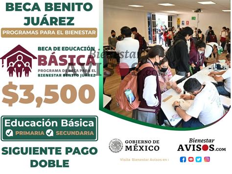 Fecha de PAGO DOBLE para alumnos de la Beca Benito Juárez 2023