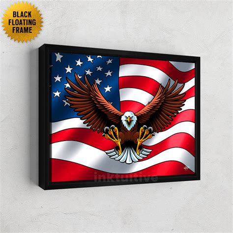 Patriotic American Eagle Canvas Art: Shrieking For Freedom – Inktuitive