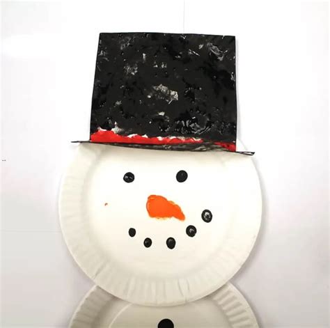 Easy Paper Plate Snowman Craft For Kids A Crafty Life