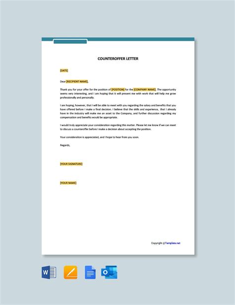 Counter Offer Letter Format Infoupdate Org