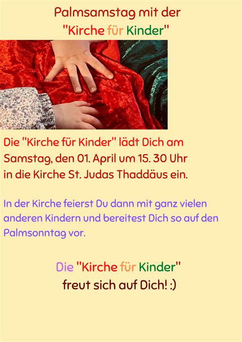 Palmsonntag mit der Kirche für Kinder Gemeinde Judas Thaddäus