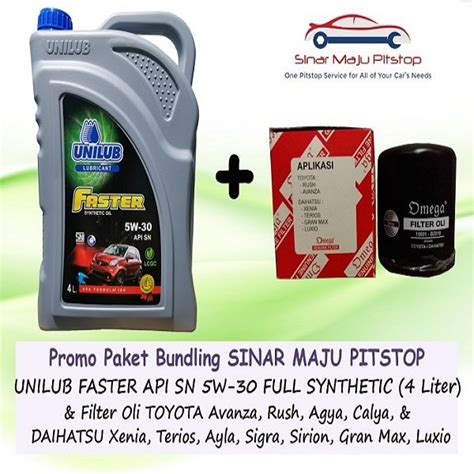 Jual Paket Bundling Oli Unilub Faster W Api Sn Original Liter