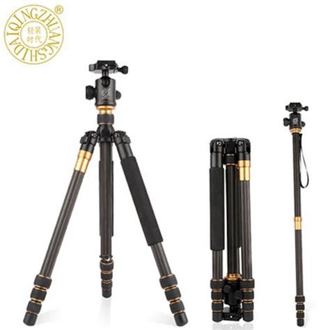 Qzsd Q C Carbon Fiber Camera Tripod With Ball Head Dslr Camera Tripe