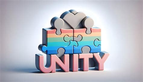 3D Same Sex Parent Puzzle Pieces With Unity Text Concept LGBTQ Families Unity And Support