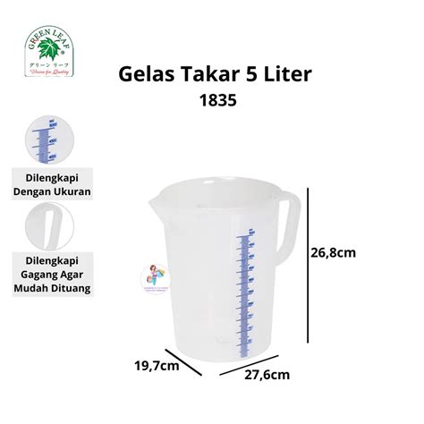 Jual Gelas Ukur Takar Liter Green Leaf Shopee Indonesia