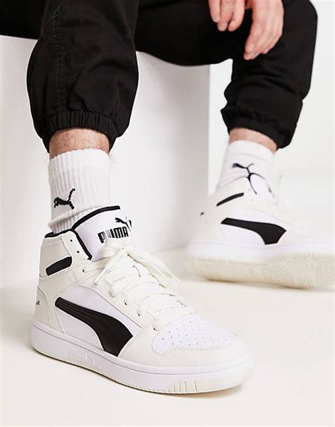 Puma Rebound Layup Sneakers In White With Black Detail Asos