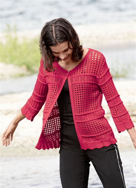 Strickjacke Mit Ajourmuster Pullover Strickmode Bader