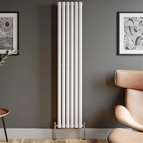 Designer Radiator Vertical White Oval Column Rads Single Panel