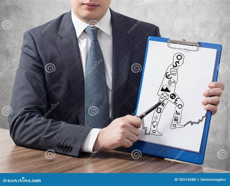 Businessman Holding Clipboard Stock Photo Image Of Note Graph 50516588