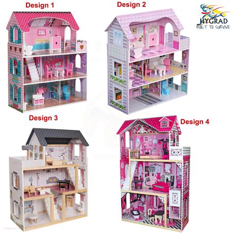 Wooden Kids Doll House All in 1 With Furniture & Staircase Best Dolls ...