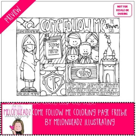 Freebie Come Follow Me Coloring Page Printable Melonheadz