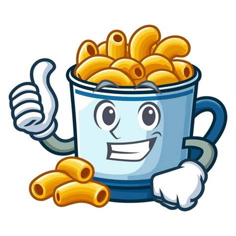 Premium Vector Cup Of Macaroni Mascot Character Giving Thumb Up