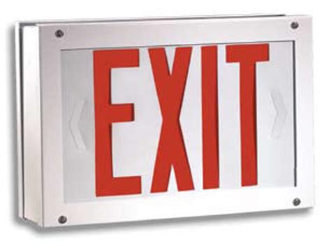 Vandal Resistant Steel Exit Sign With Red Letters