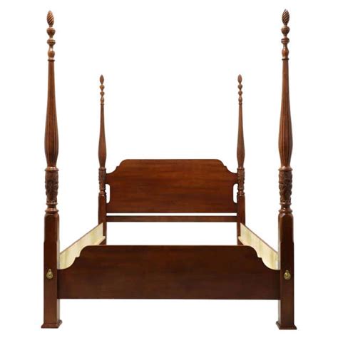 Carved Mahogany Queen Four Post Bed For Sale At 1stdibs