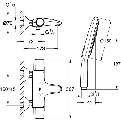 Mezclador de baño ducha GROHE Precision Trend con ducha de mano Vitalio