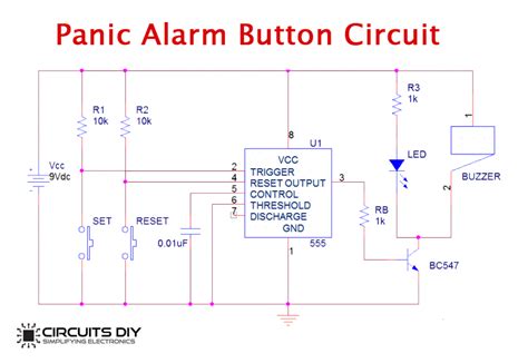 Simple Panic Alarm Circuit Using Ne Timer Ic