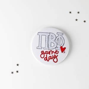 Pi Beta Phi Greek Game Day Tailgate Buttons Game Day Pins College