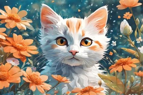 Watercolor Floral Cat Graphic By Craftable Creative Fabrica