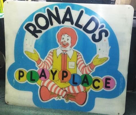 Ronald S Playplace Mcdonald S Sign 1989 Plexiglass 46 X 40 Plexiglass