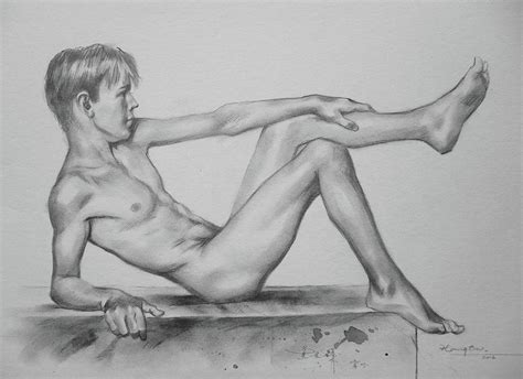 Original Pencil Drawing Male Nude Man Sketch On Paper The Best Porn