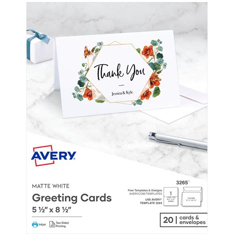 Half Fold Greeting Cards And Envelopes Matte White 3265 Avery
