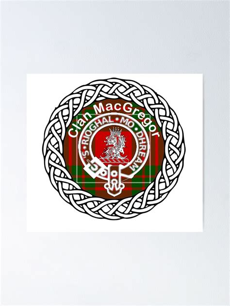 Macgregor Scottish Clan Surname Last Name Tartan Crest Badge Poster