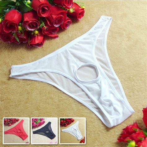 Ready Stock Men Sexy Open Front Hole Underwear Lingerie Thong Knickers Brief Panties Lazada PH
