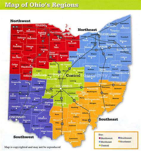 Detailed Ohio County Map With Cities