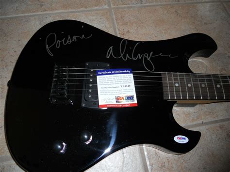 Alice Cooper Ip Signed Electric Guitar W Lyrics Poison Psa Certified