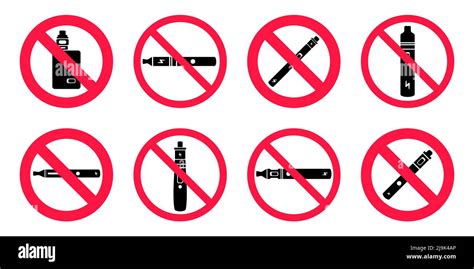 No Vaping Sign Red Forbidden Circle Sign Icon Isolated On White