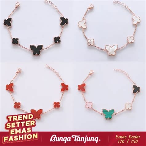 Jual Gelang Fashion Clover X Kupu Emas K Bunga Tanjung Gold