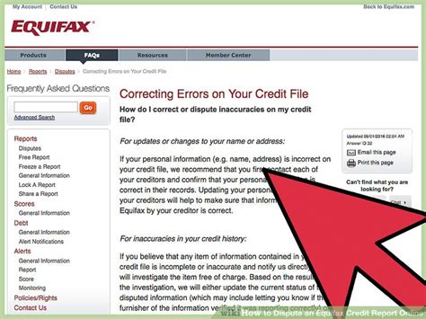 How To Dispute An Equifax Credit Report Online Steps