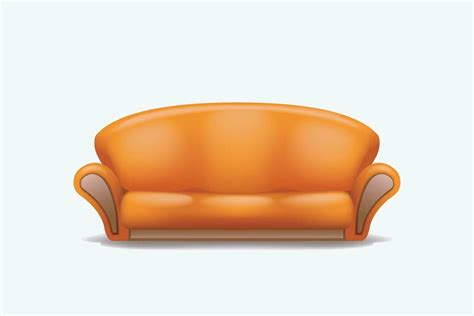 Orange Sofa Front View 33197202 Vector Art At Vecteezy