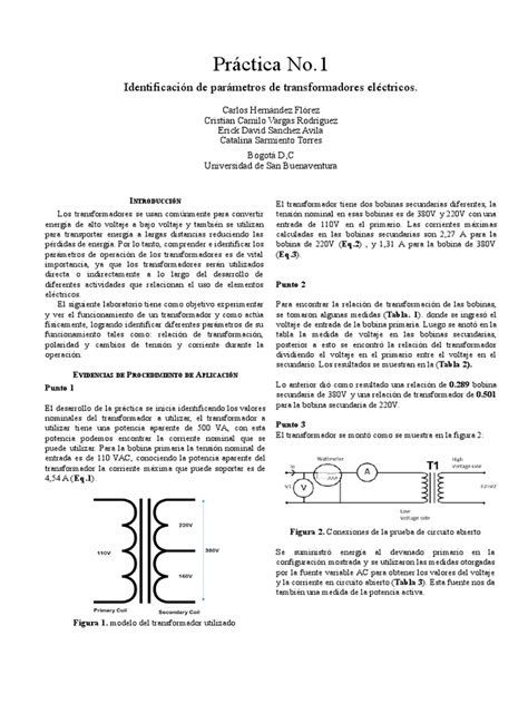 Lab 1 Máquinas Eléctricas Pdf Transformador Inductor