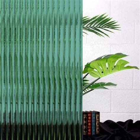 Dark Green Reeded Glass Film Cut To Order With Uk Shipping