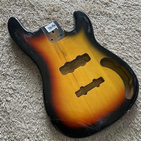 Tobacco Burst 4 String Bass Guitar Basswood Body DIY Project Reverb