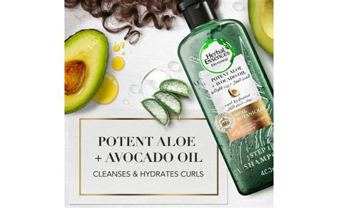 Herbal Essences Sulfate Free Potent Aloe Avocado Oil Hair Shampoo To Cleanse And Hydrate Curls