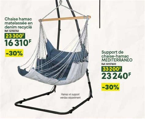 Promo Chaise Hamac Matelass E En Denim Recycl Support De Chaise Hamac