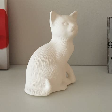 Ceramic Cat Sculpture Ready To Paint Bisque Handmade Cat Etsy