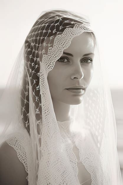 Premium Ai Image Beautiful Bride Beachside Portrait