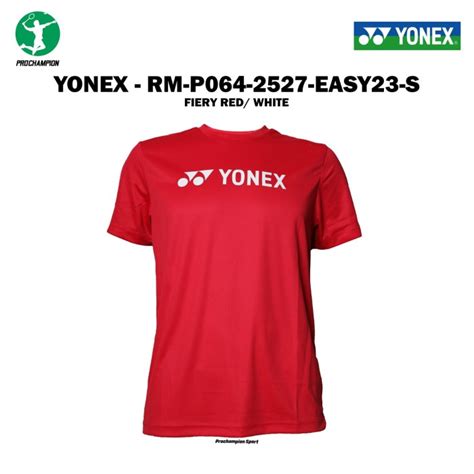 Jual Kaos Jersey Badminton Yonex RM 2527 Easy Tee Fiery Red White