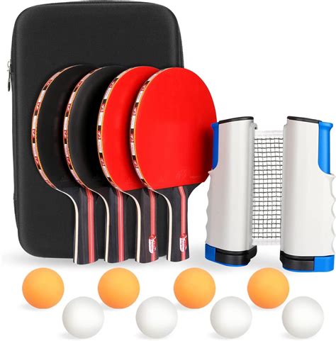 Fostoy Raquetas De Tenis De Mesa Sets De Ping Pong Raquetas Bolas