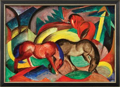 Bild Drei Pferde Gerahmt Von Franz Marc Kaufen Ars Mundi